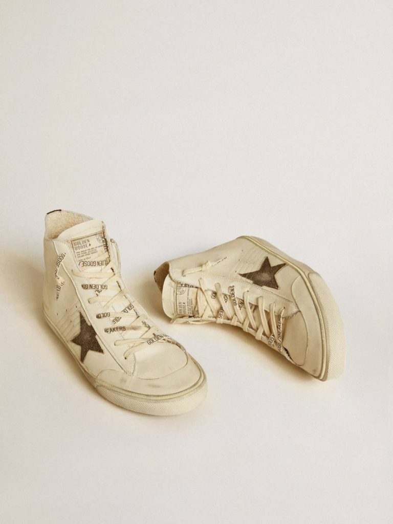Francy Golden Goose Men Francy Penstar In Nappa With Black Suede Star And Cotton Heel Tab