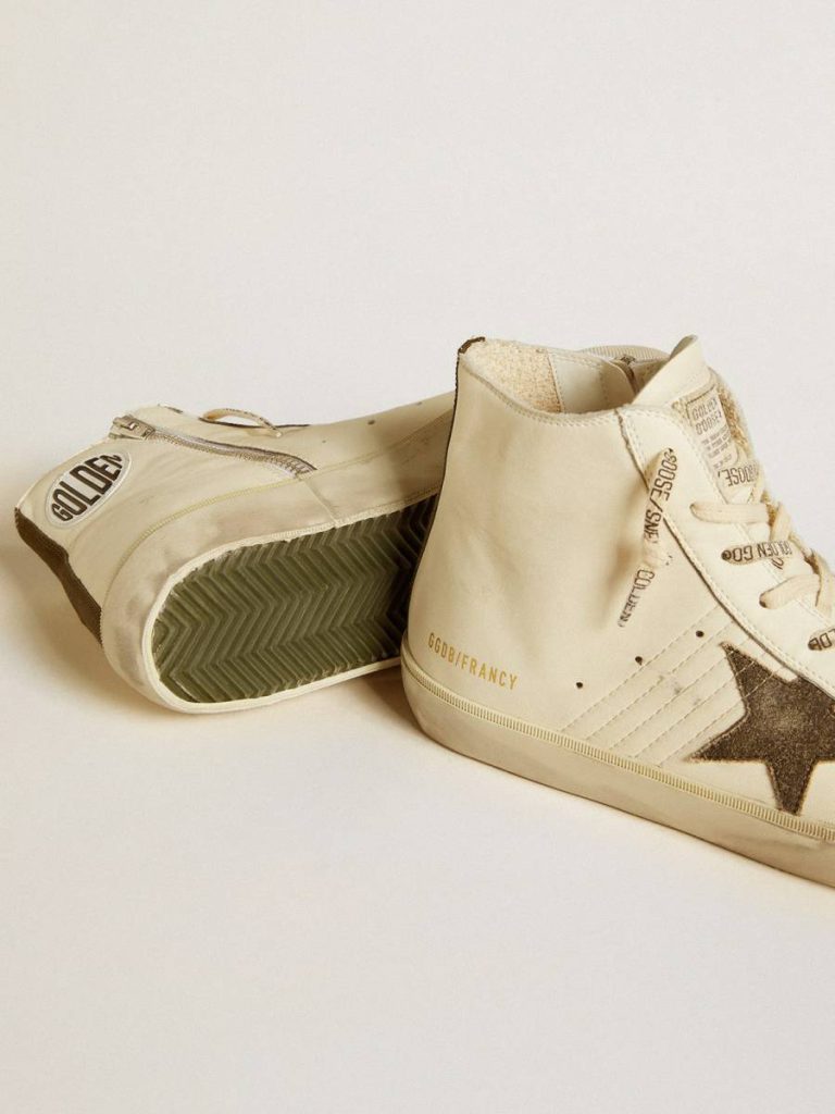 Francy Golden Goose Men Francy Penstar In Nappa With Black Suede Star And Cotton Heel Tab