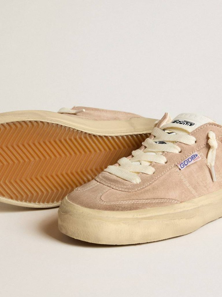 Ggdb Classics Women Soul Star In Pink Suede With Milk-White Leather Heel Tab Golden Goose