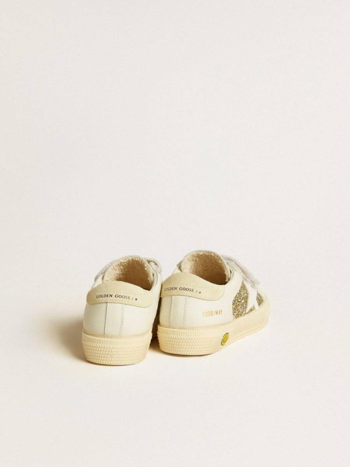Girls (4-10 Years) May School Young In Glitter With Leather Star And Suede Heel Tab Kids Golden Goose