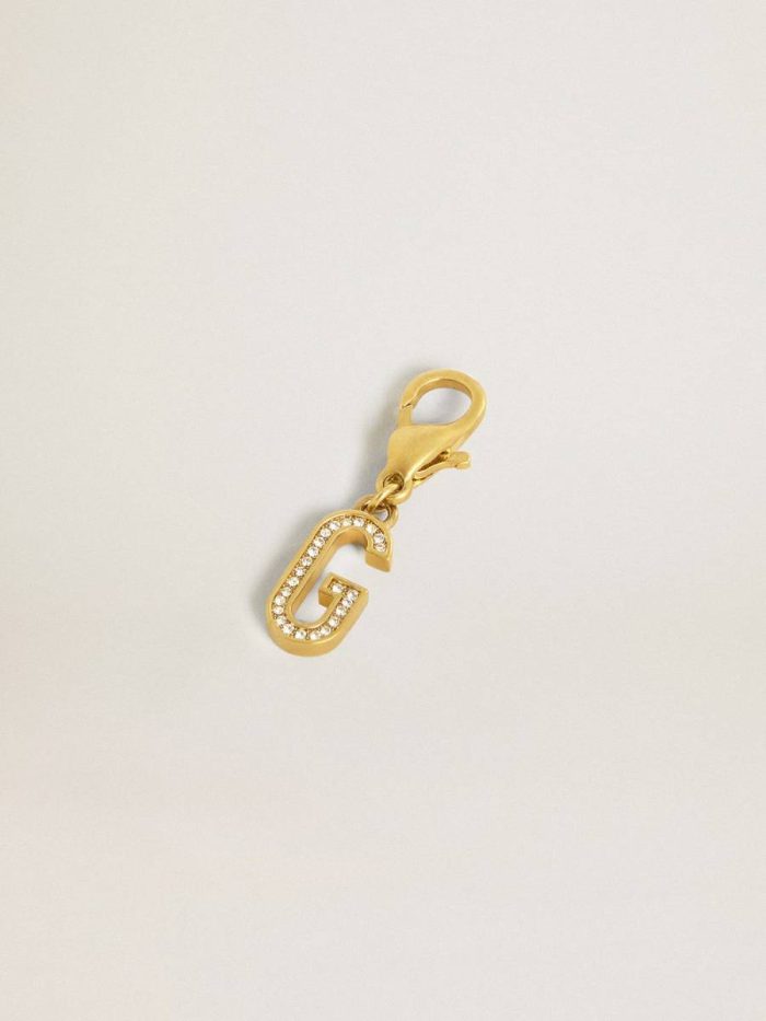 Gold Bag Accessories Golden Goose Women Letter G Charm In Gold-Colored Brass With Crystals