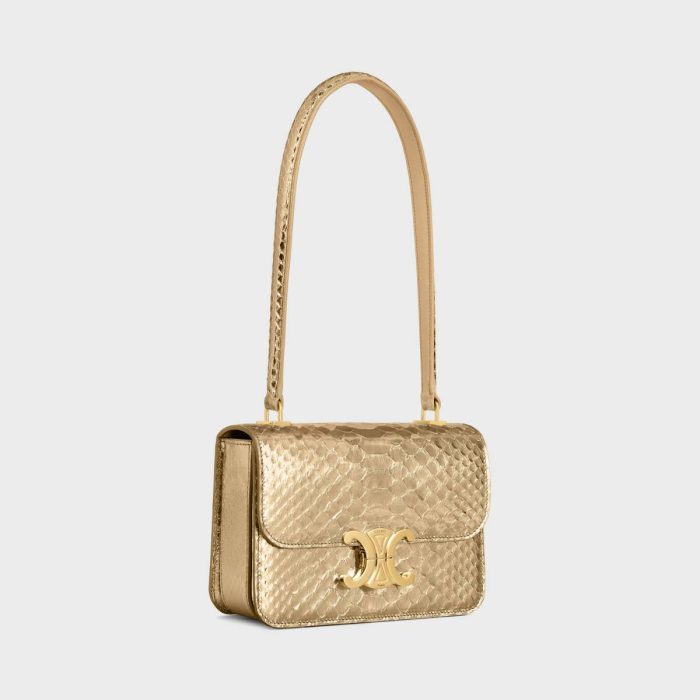 Gold Teen Garance Bag In Laminated Python Celine Shoulder Bags Women