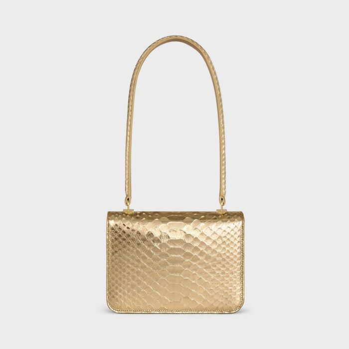 Gold Teen Garance Bag In Laminated Python Celine Shoulder Bags Women