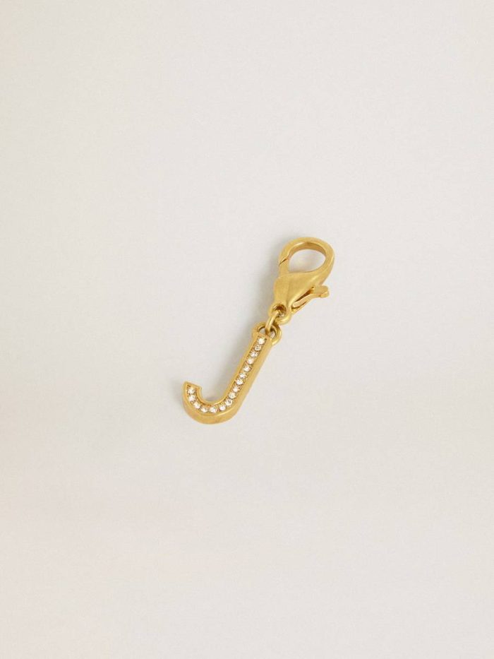 Golden Goose Bag Accessories Women Gold Letter J Charm In Gold-Colored Brass With Crystals