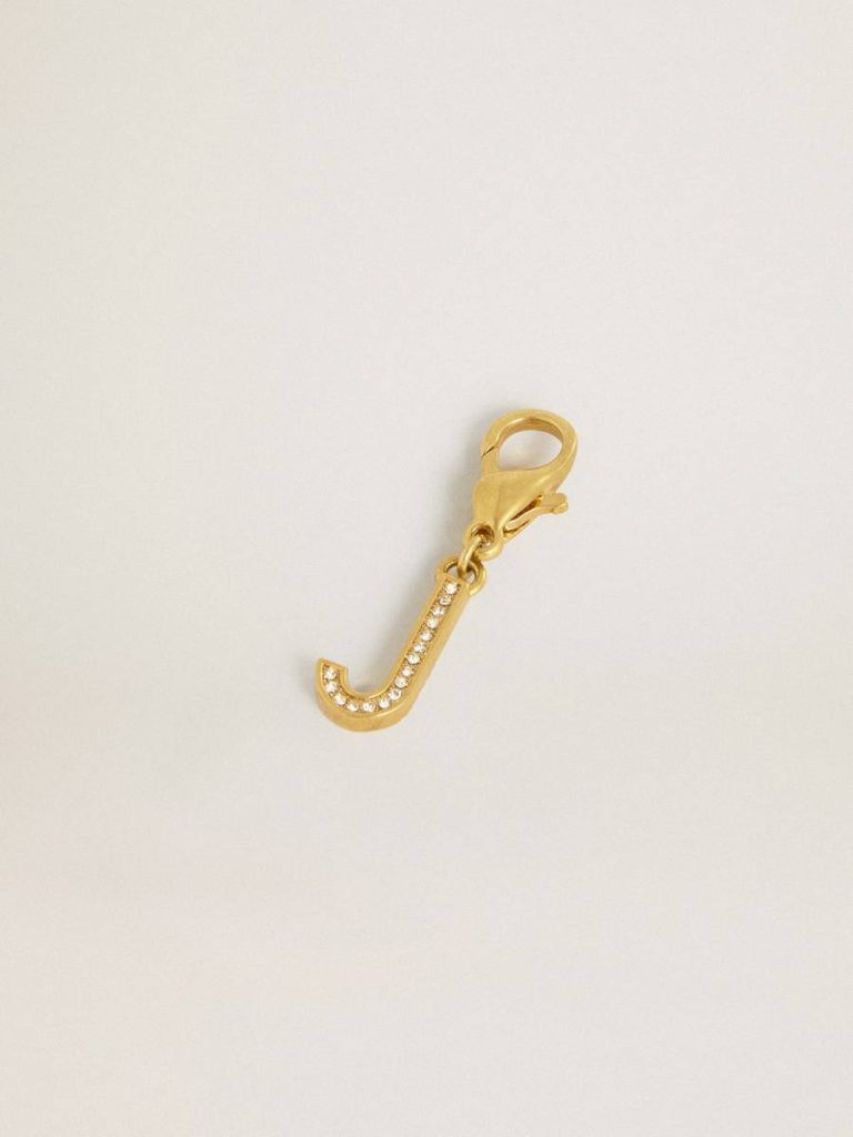Golden Goose Bag Accessories Women Gold Letter J Charm In Gold-Colored Brass With Crystals