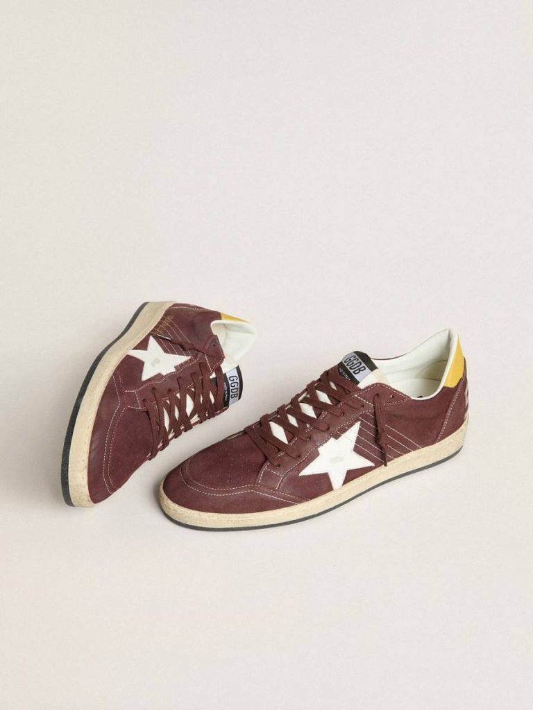 Golden Goose Ball Star Men Men's Ball Star In Chocolate Nubuck With Leather Star And Heel Tab