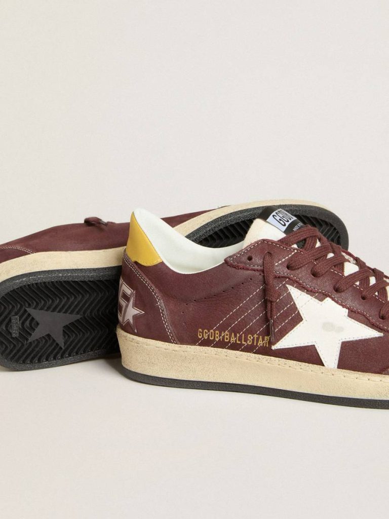 Golden Goose Ball Star Men Men's Ball Star In Chocolate Nubuck With Leather Star And Heel Tab