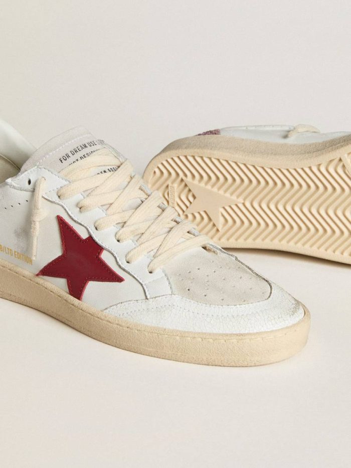 Golden Goose Ball Star Women Women's Ball Star Ltd With Red Leather Star And Pink Glitter Heel Tab