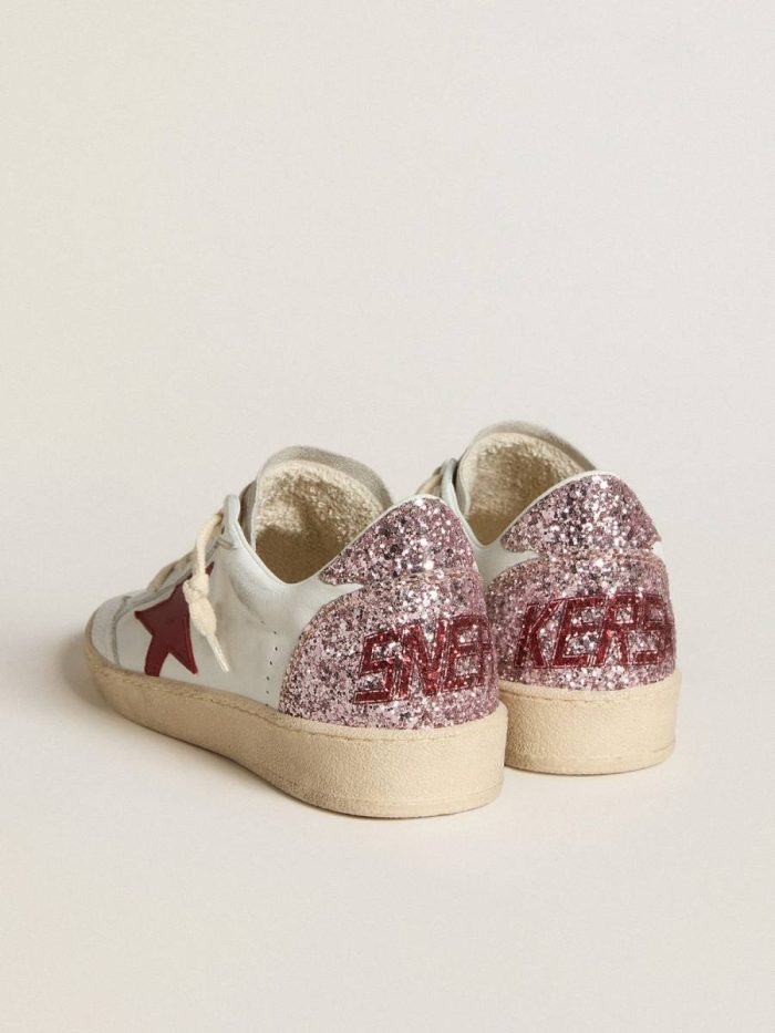 Golden Goose Ball Star Women Women's Ball Star Ltd With Red Leather Star And Pink Glitter Heel Tab