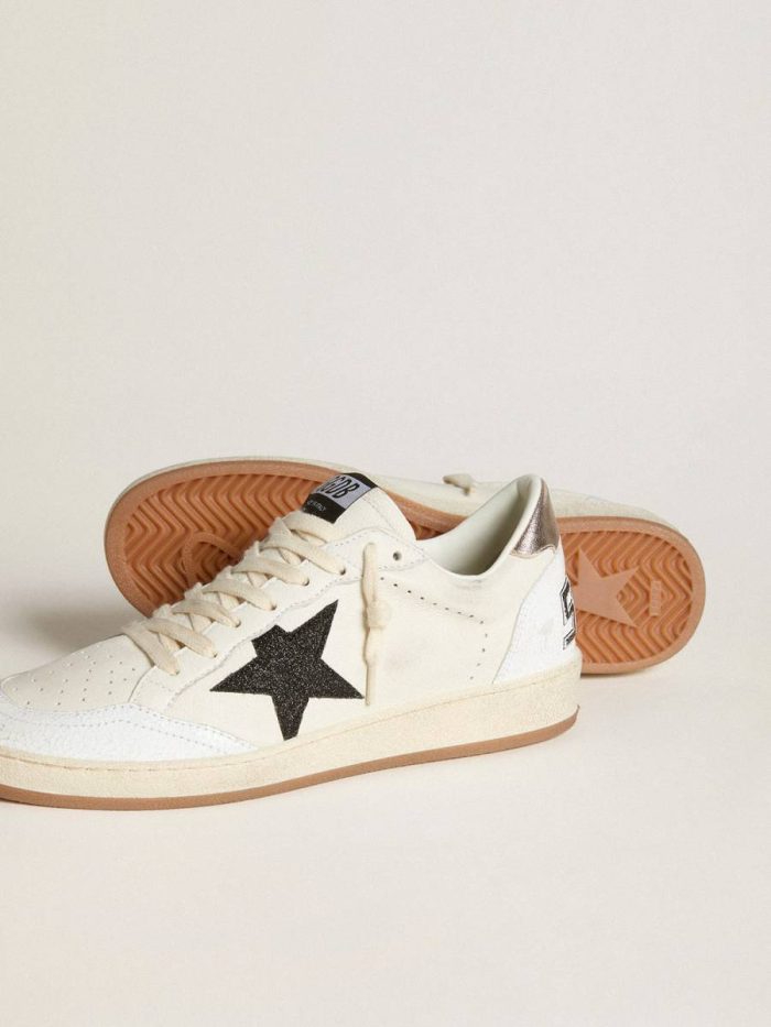Golden Goose Ball Star Women's Ball Star In Nappa With Glitter Star And Metallic Nappa Heel Tab Women