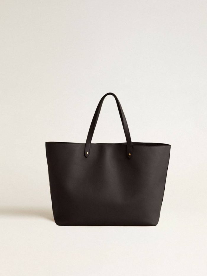 Golden Goose Black Pasadena Bag Made Of Smooth Leather With Gold Logo Women Black Shoulder Bags
