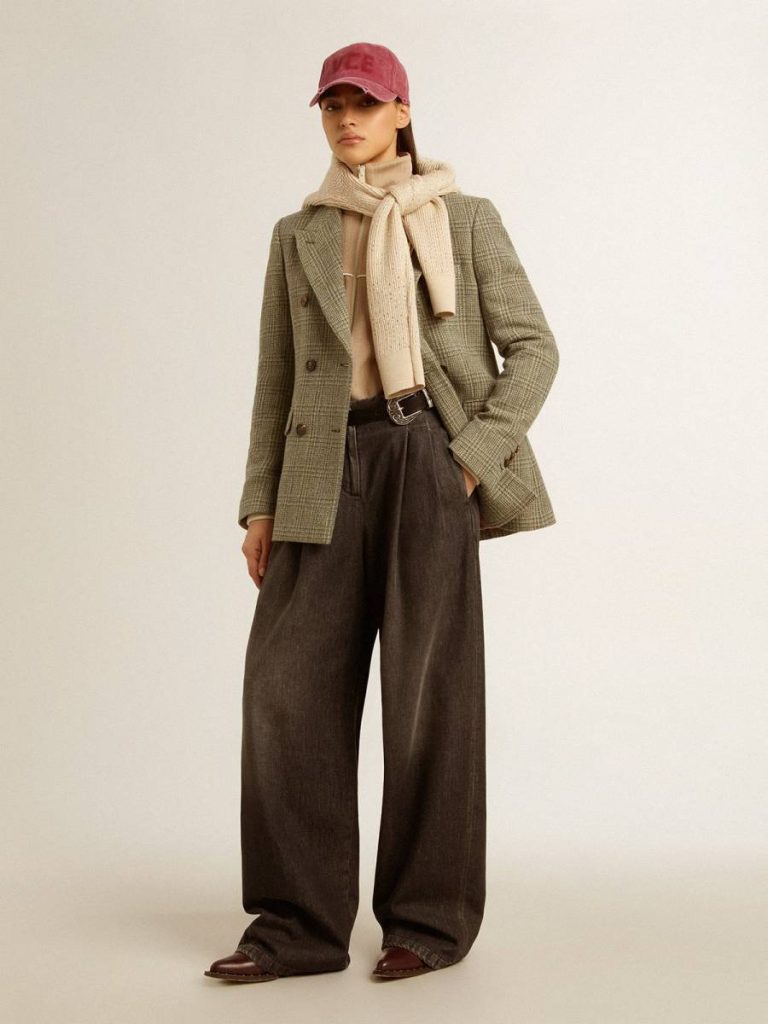 Golden Goose Blazers Women's Double-Breasted Blazer In Shetland Wool Women Sage