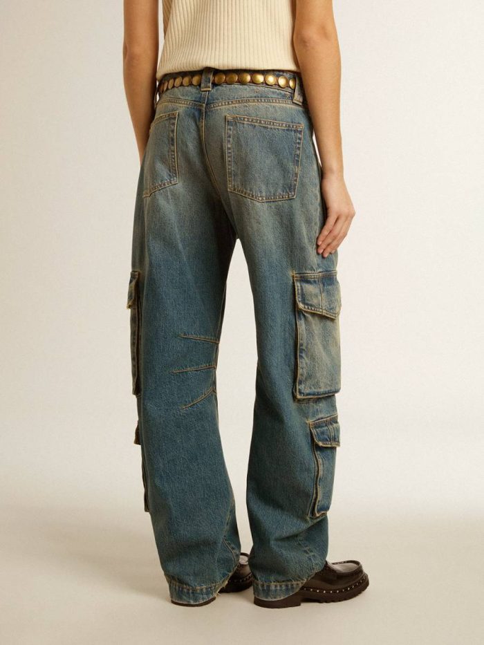 Golden Goose Blue Jeans With A Distressed Finish Women Denim Blue Jeans & Pants