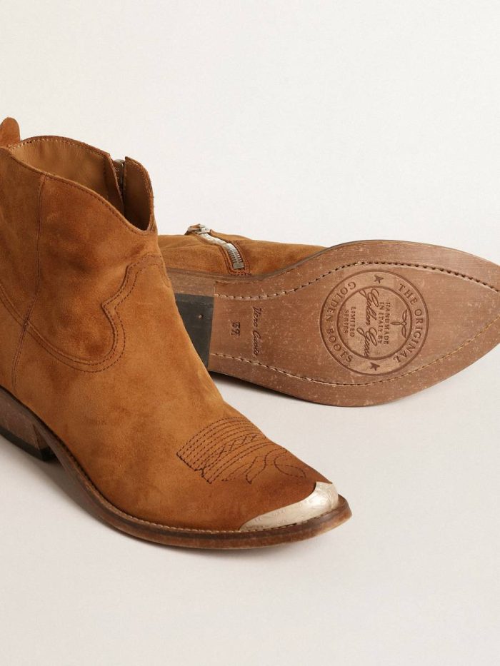 Golden Goose Boots Young Ankle Boots In Cognac-Colored Suede Women