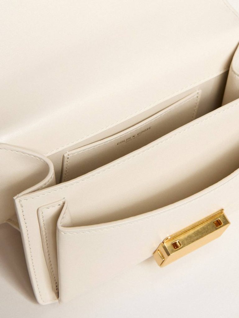 Golden Goose Crossbody Bags Small Venezia Bag In Butter-Colored Boarded Leather With Braided Scarf Women Butter