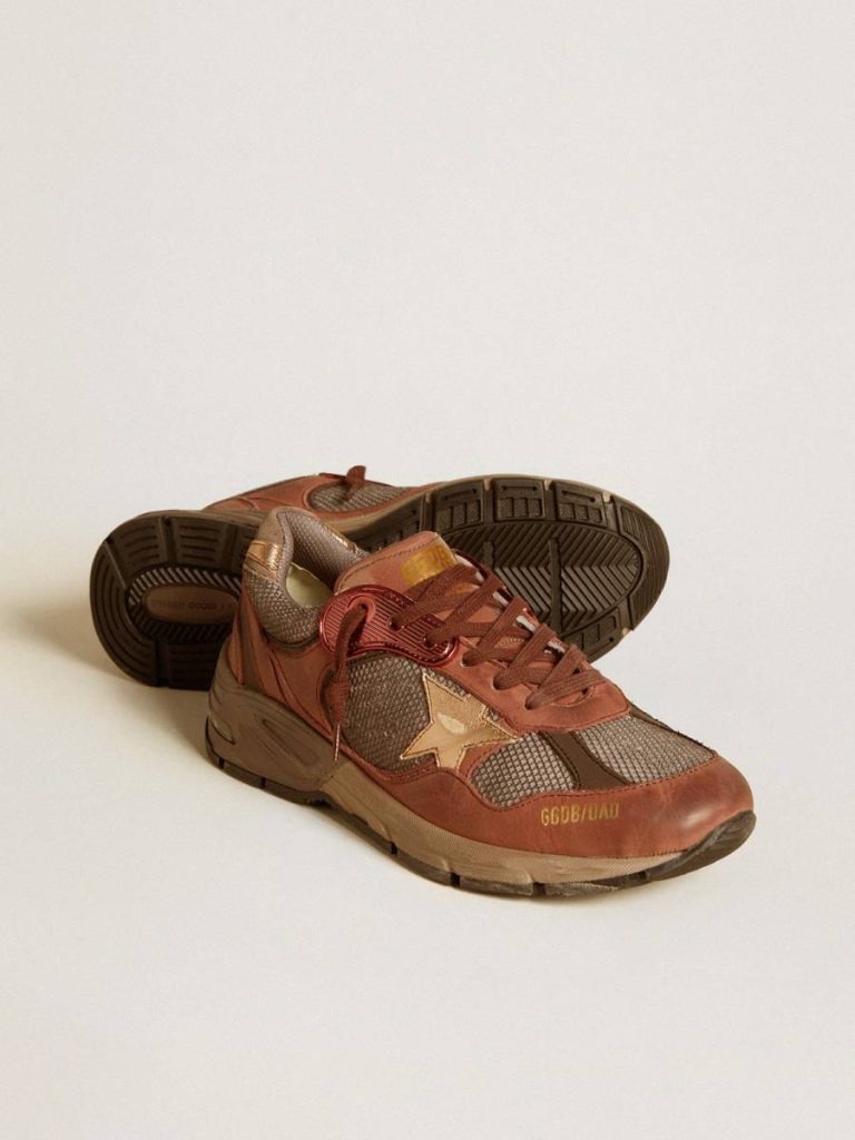 Golden Goose Dad-Star Women Women's Dad-Star In Nubuck With Gold Leather Star And Suede Heel Tab