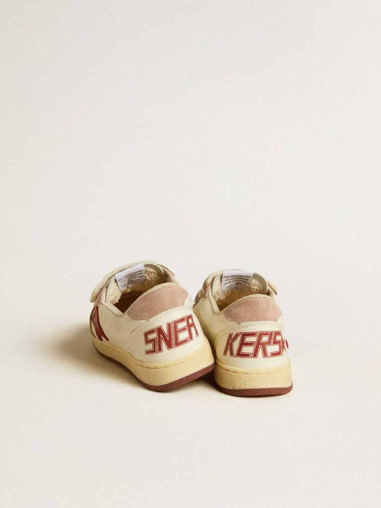 Golden Goose Girls (4-10 Years) Kids Ball Star Teen In Nappa And Suede With Red Star And Red Embroidered Heart