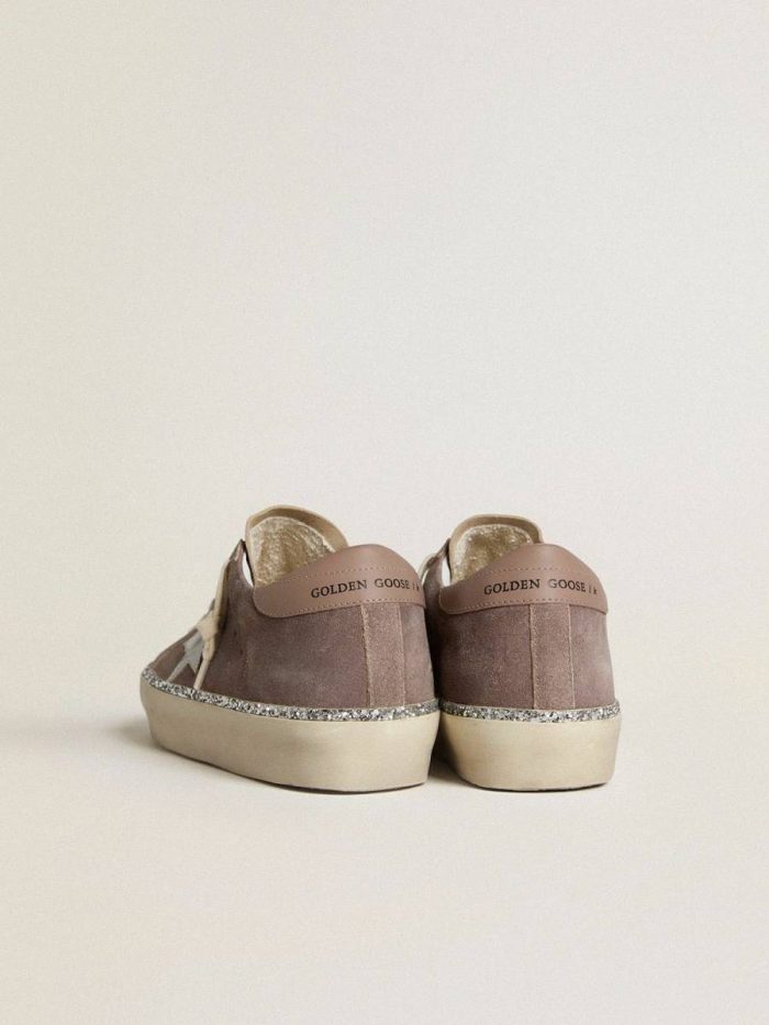 Golden Goose Hi Star In Suede With Silver Leather Star And Leather Heel Tab Hi Star Women