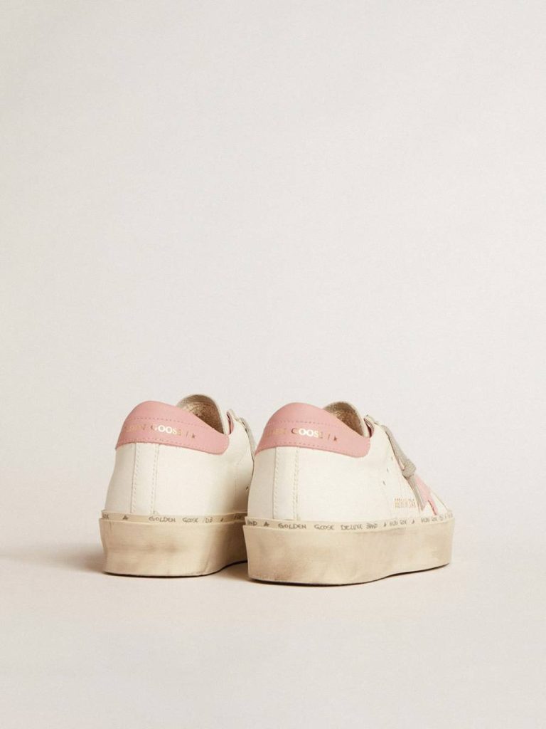 Golden Goose Hi Star Women Hi Star With Suede Star And Old Rose Leather Heel Tab White