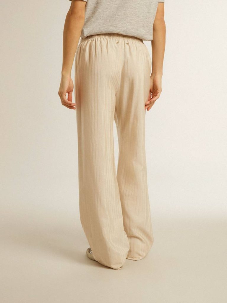 Golden Goose Jeans & Pants Women Women's Light Beige Silk And Viscose Joggers Light Beige