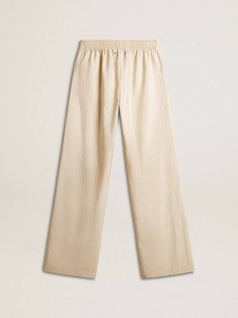 Golden Goose Jeans & Pants Women Women's Light Beige Silk And Viscose Joggers Light Beige