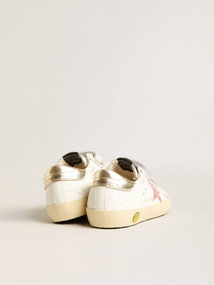 Golden Goose Junior Old School With Metallic Peach Leather Star Little Girls (1-3 Years) Kids
