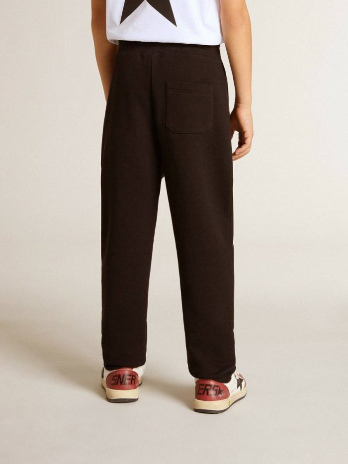 Golden Goose Kids Boys’ Black Joggers With White Stars Bottomwear Selection (4-12 Years) Black