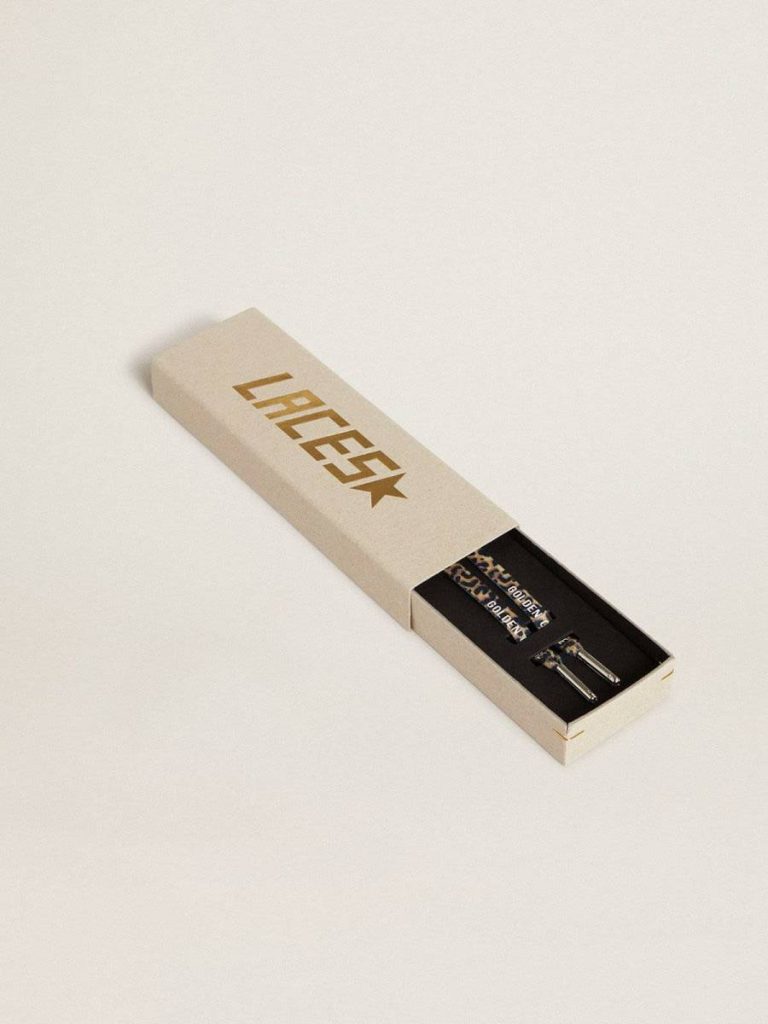Golden Goose Laces Beige Leopard-Print Laces With Contrasting White Logo Beige And Brown Leopard Print Women