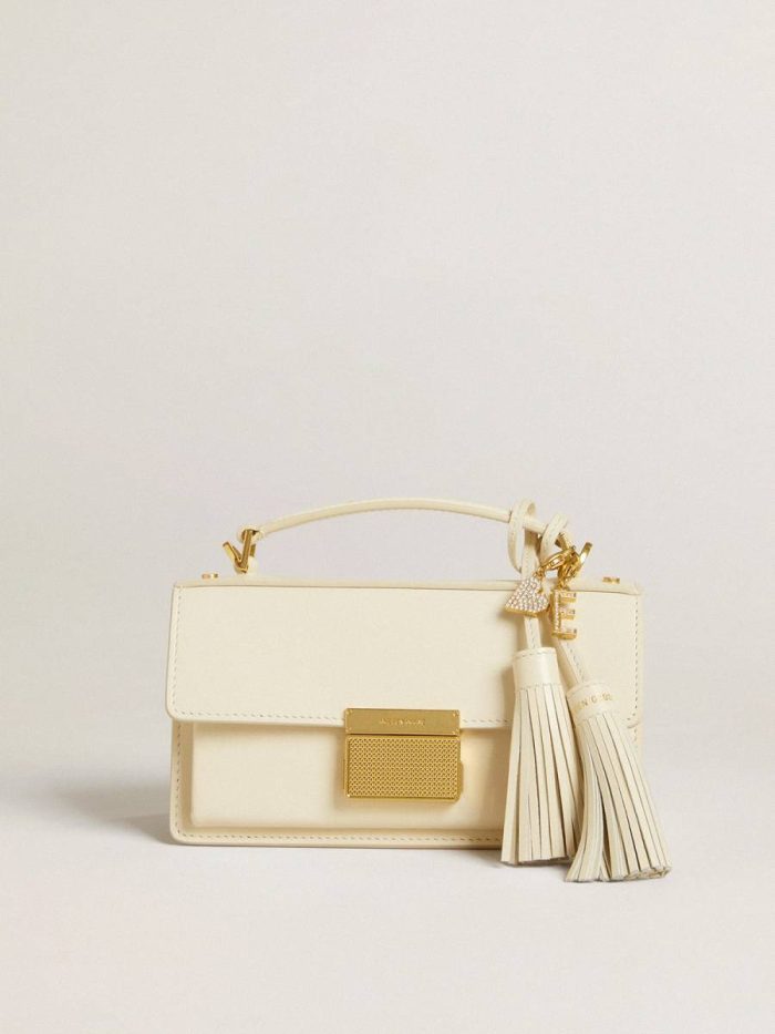 Golden Goose Letter E Charm In Gold-Colored Brass With Crystals Gold Bag Accessories Women