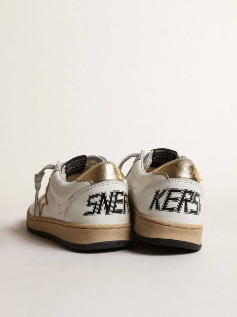 Golden Goose Little Boys (1-3 Years) Ball Star Junior With Gold Metallic Leather Star And Heel Tab Kids