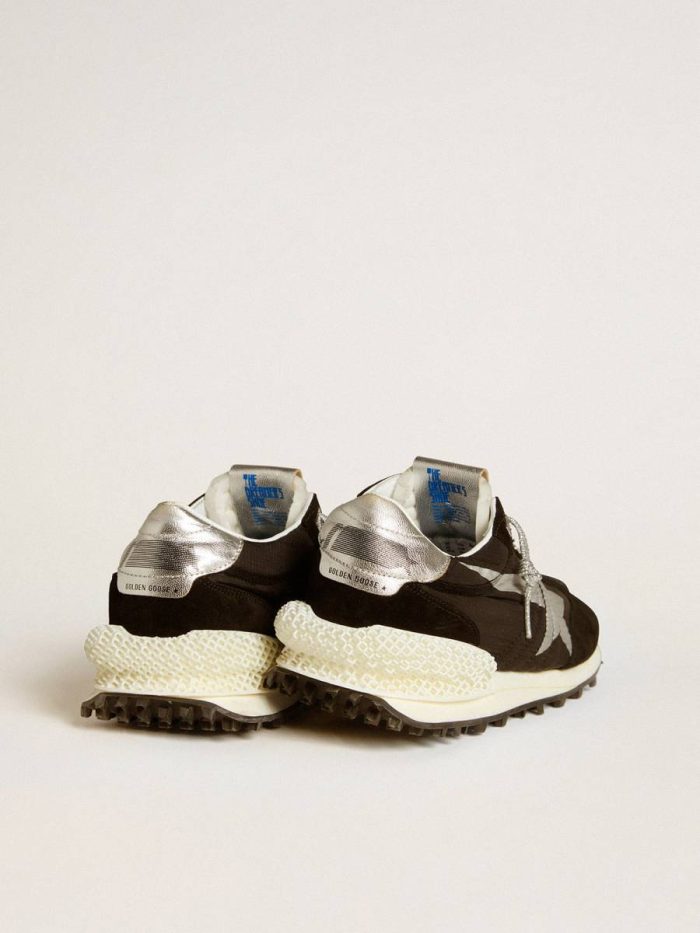 Golden Goose Marathon Men Men’s Marathon With Black Ripstop Nylon Upper And Silver Star