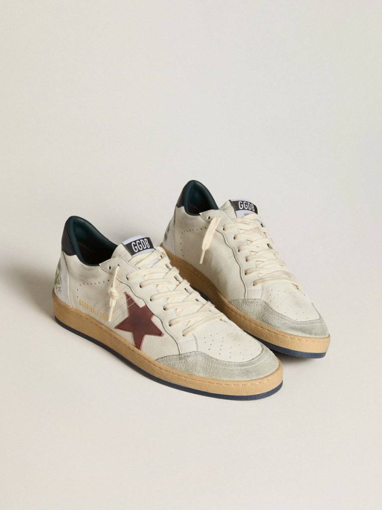 Golden Goose Men Ball Star Ball Star In Nappa With Brown Nubuck Star And Nappa Heel Tab