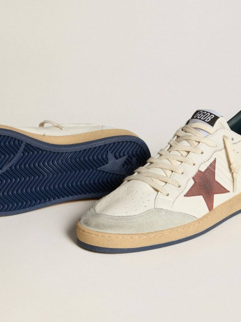 Golden Goose Men Ball Star Ball Star In Nappa With Brown Nubuck Star And Nappa Heel Tab