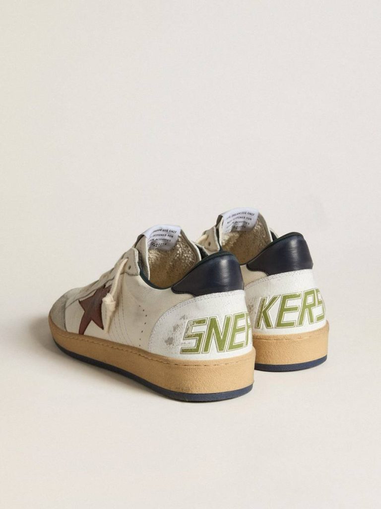 Golden Goose Men Ball Star Ball Star In Nappa With Brown Nubuck Star And Nappa Heel Tab