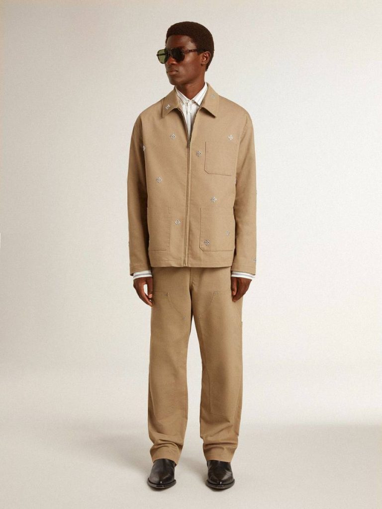Golden Goose Men's Beige Pants With Patches Jeans & Pants Men Beige