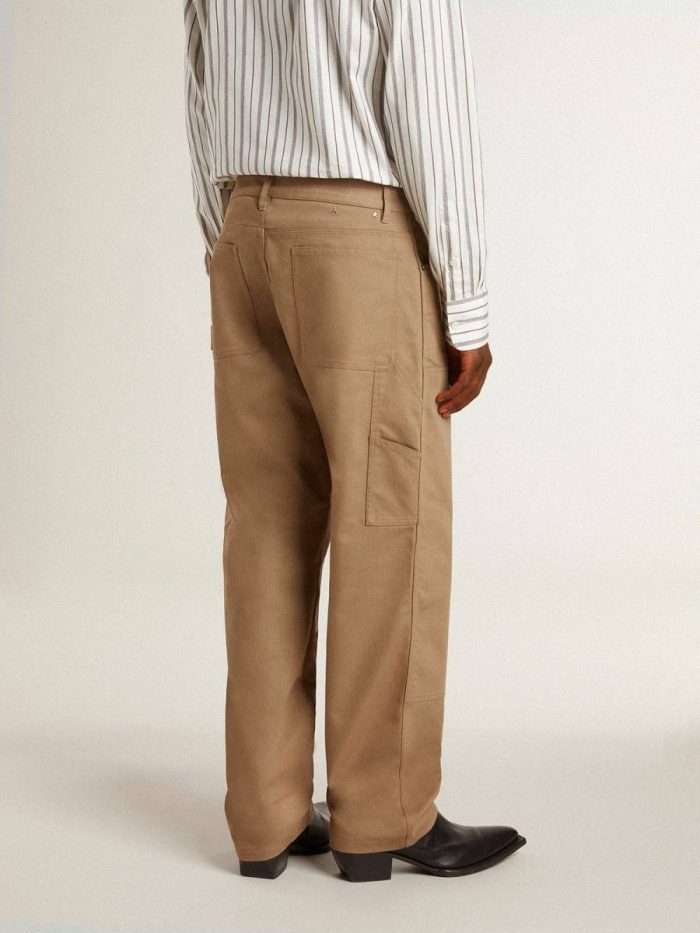 Golden Goose Men's Beige Pants With Patches Jeans & Pants Men Beige