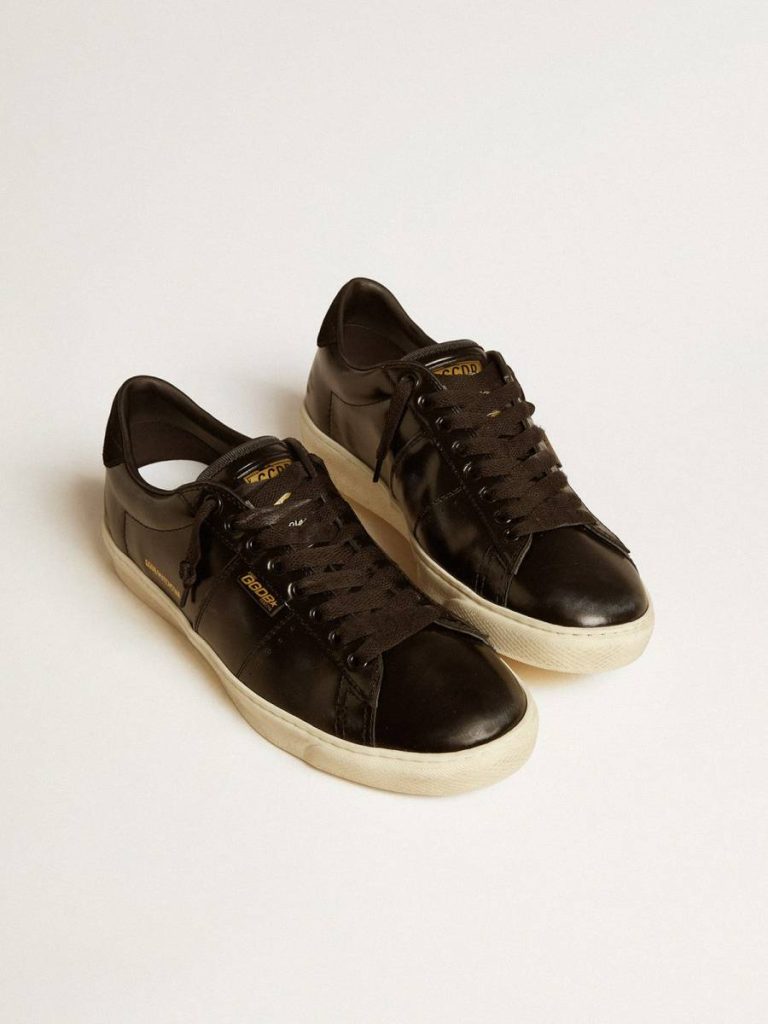 Golden Goose Men's Matchstar In Black Leather With Black Suede Heel Tab Men Black Ggdb Classics