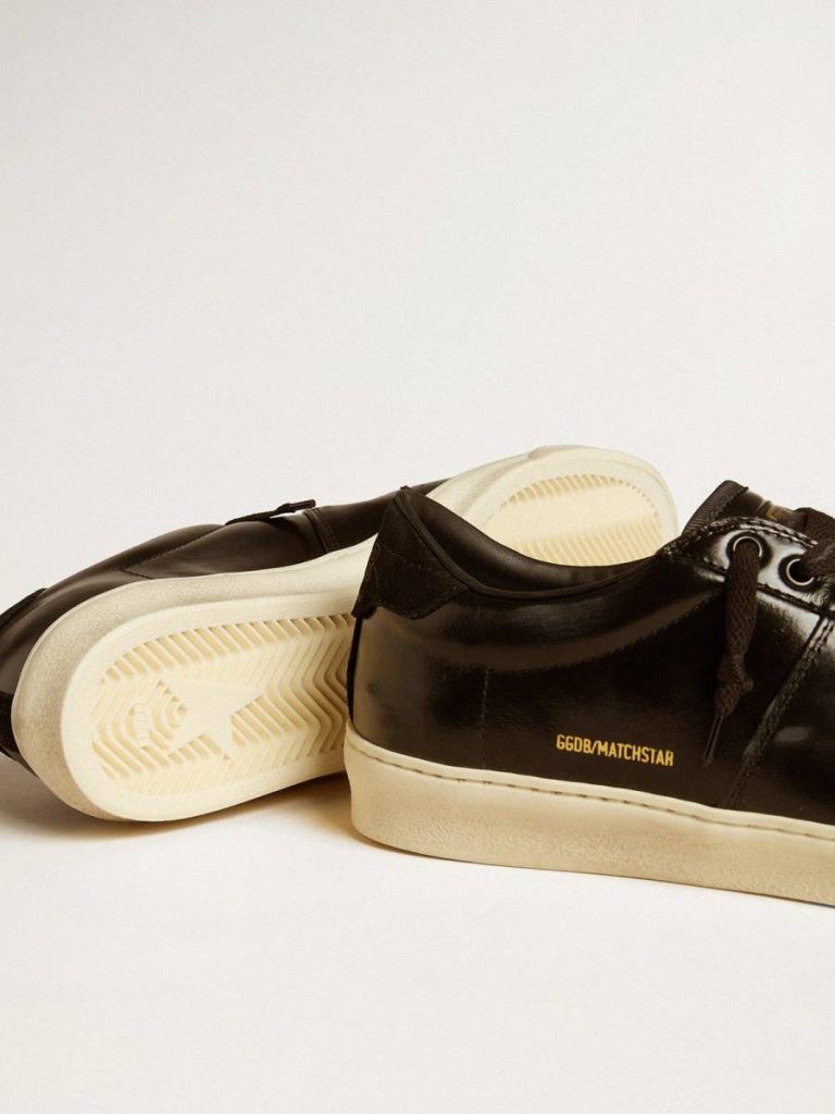 Golden Goose Men's Matchstar In Black Leather With Black Suede Heel Tab Men Black Ggdb Classics