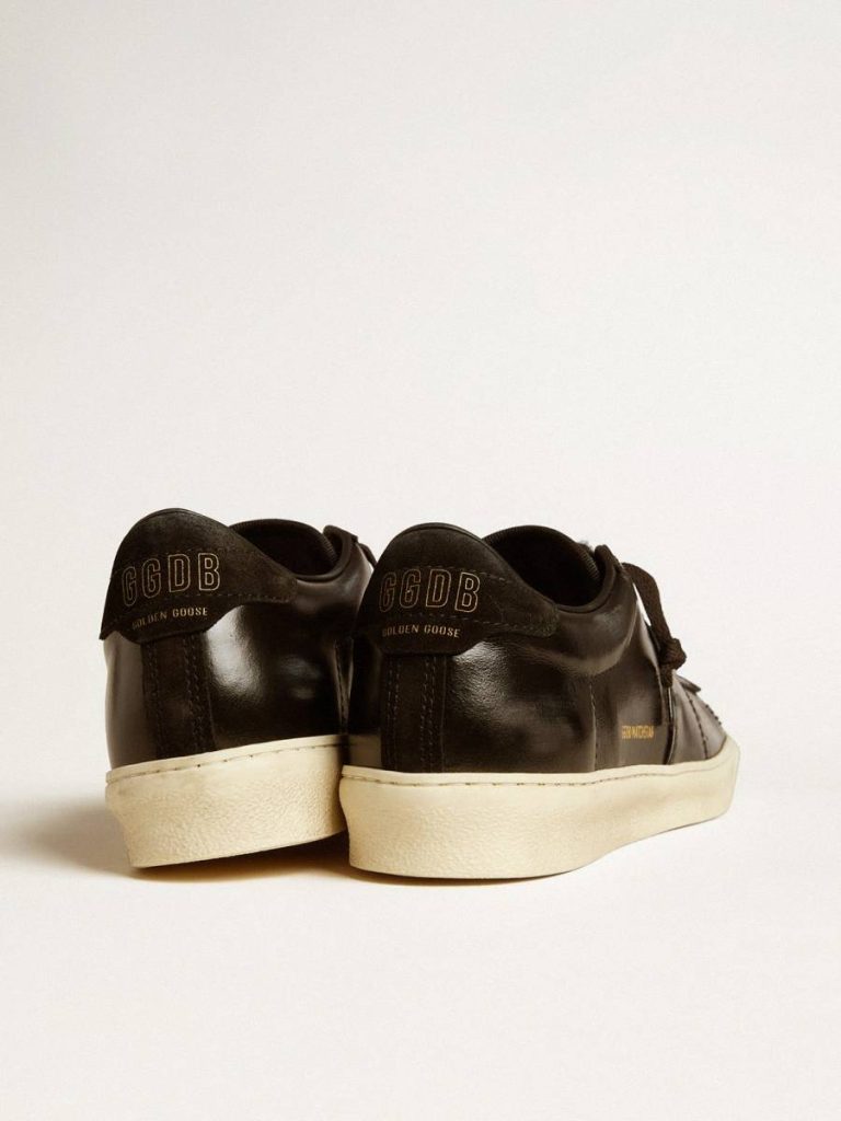 Golden Goose Men's Matchstar In Black Leather With Black Suede Heel Tab Men Black Ggdb Classics