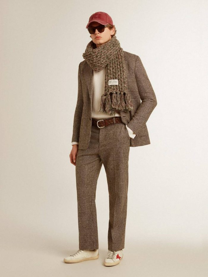 Golden Goose Men's Soft Houndstooth Pants Gray Men Jeans & Pants