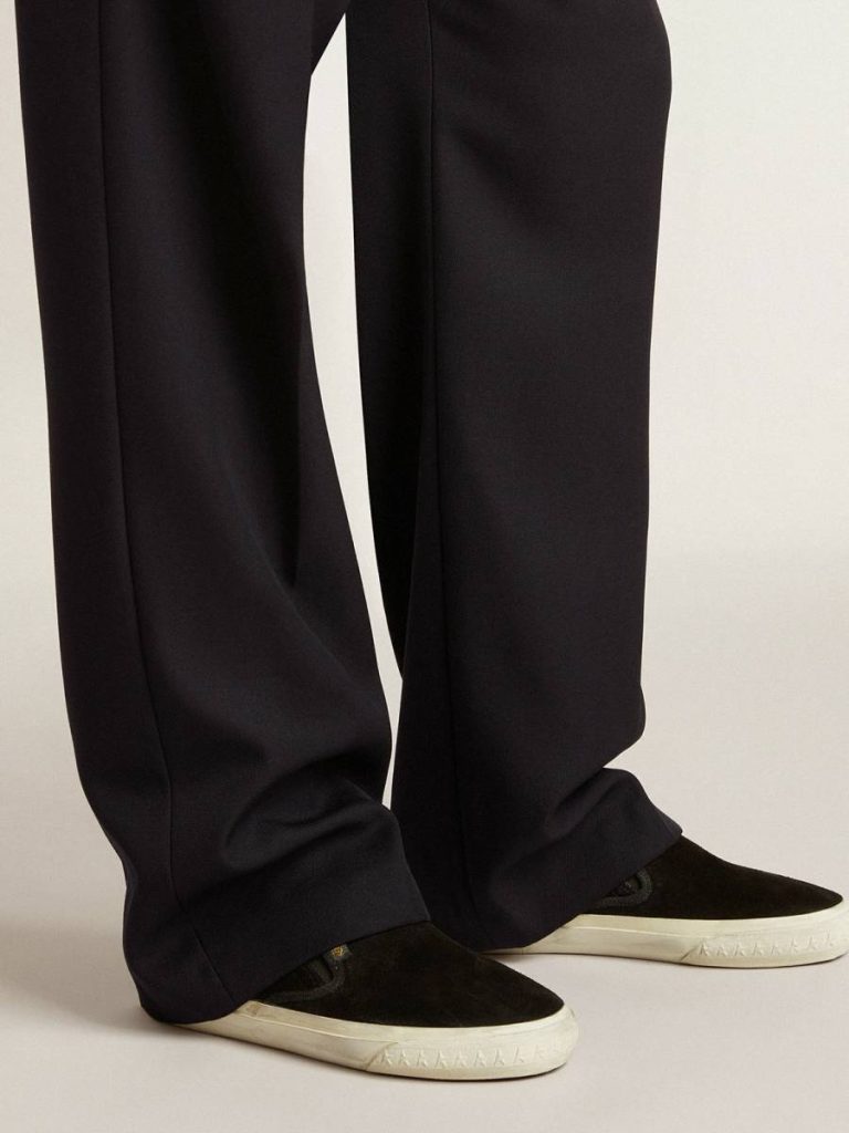 Golden Goose Men's Vce Penstar In Black Suede With Black Leather Heel Tab Men Ggdb Classics