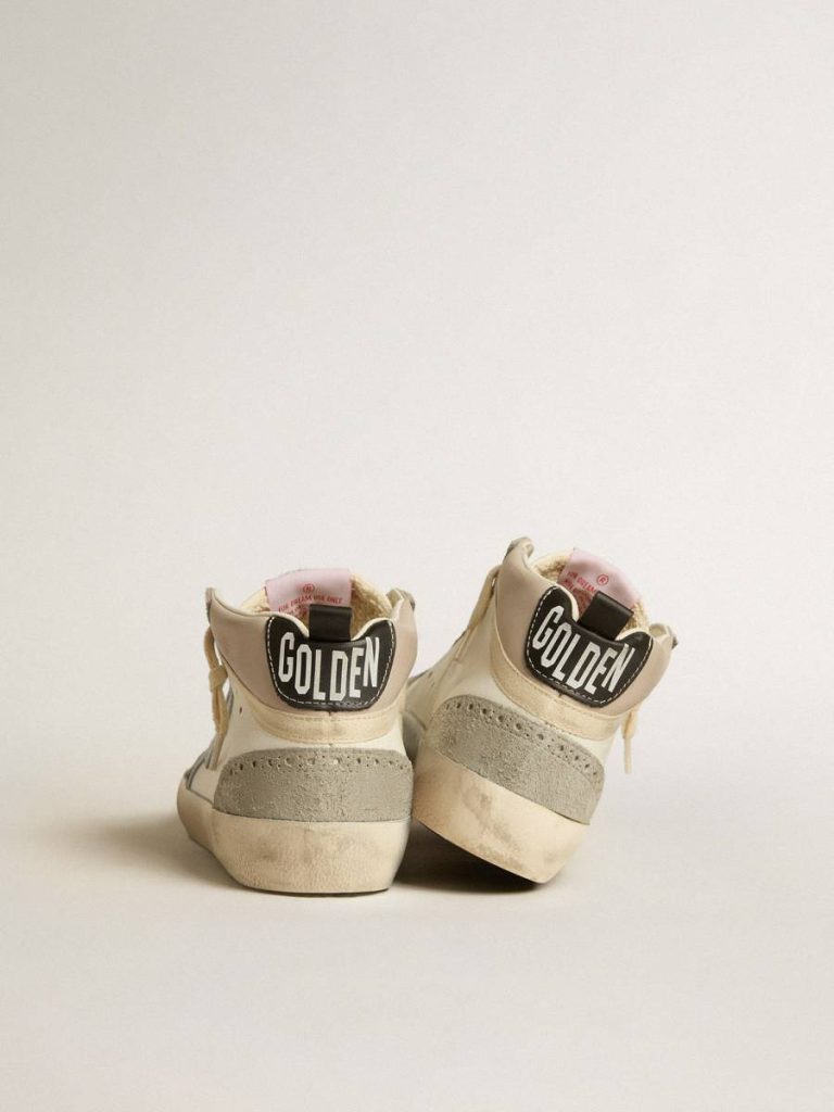 Golden Goose Mid Star Ltd With Light Gray Leather Star And Gray Suede Inserts Mid Star White Women