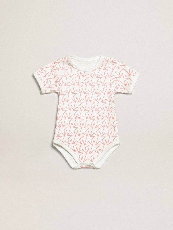 Golden Goose Newborns Kids Baby Gift Set In White With Pink Trim And Star White