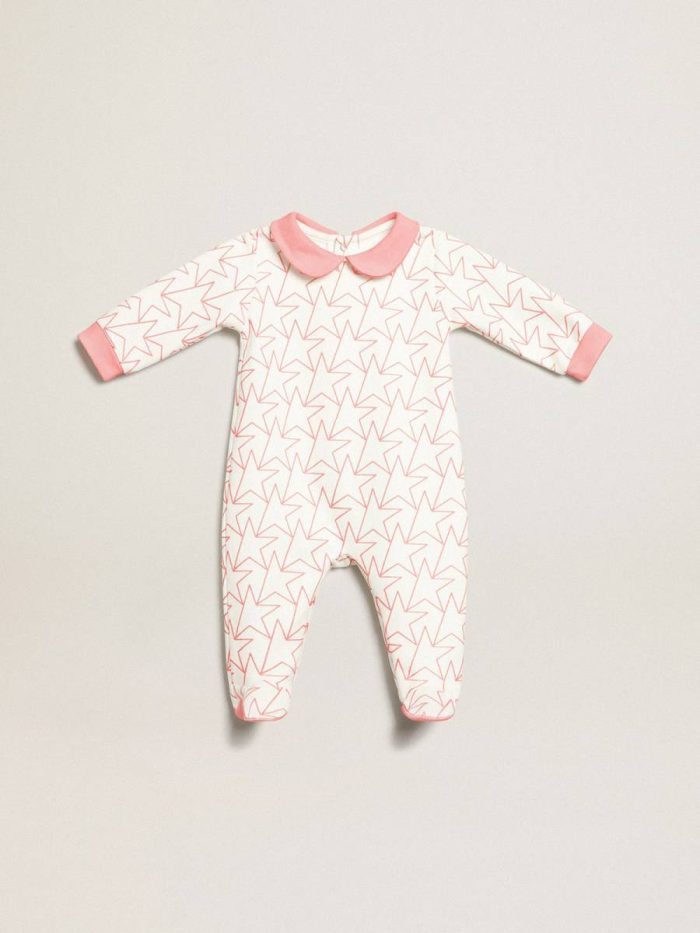 Golden Goose Newborns Kids Baby Gift Set In White With Pink Trim And Star White