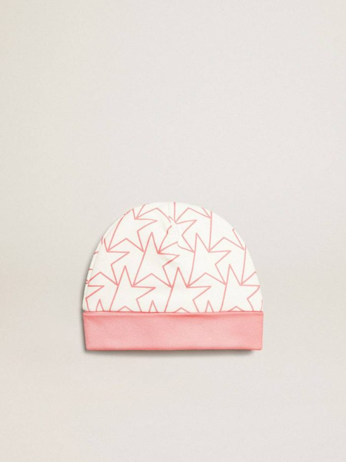 Golden Goose Newborns Kids Baby Gift Set In White With Pink Trim And Star White