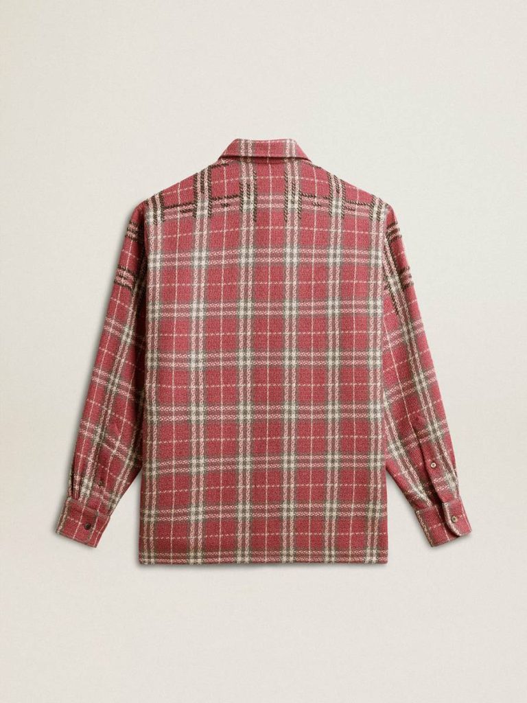 Golden Goose Pink, Sand And Gray Women's Shirt With Pink, Sand And Gray Check Embroidery Women Shirts