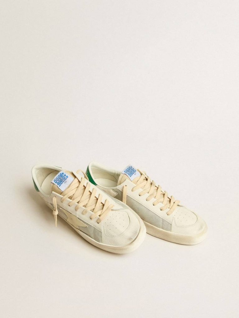 Golden Goose Stardan Men Stardan In White Nappa Leather With Cream-Colored Leather Star