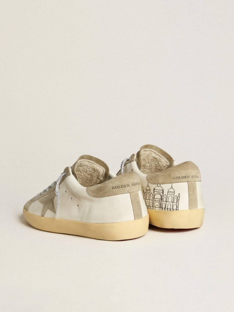 Golden Goose Super-Star Men’s Super-Star In Nappa With Ice-Gray Suede Star And Black Embroidery Men