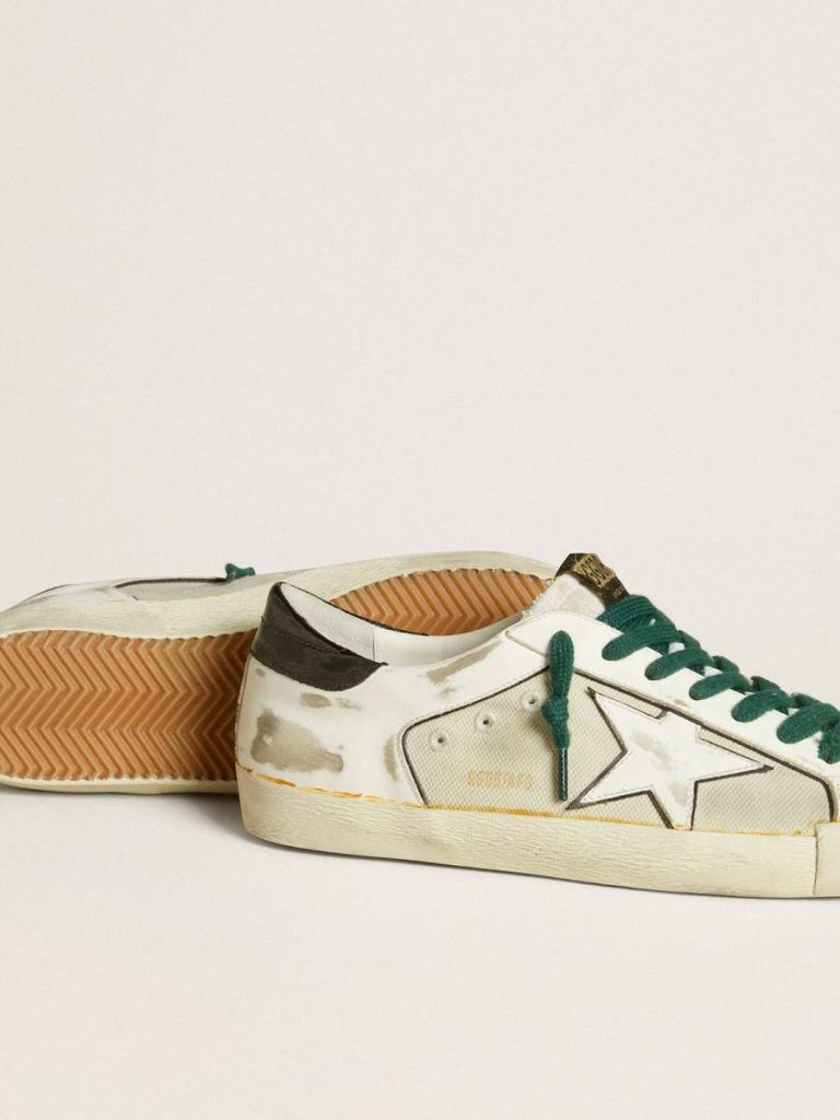 Golden Goose Super-Star Men’s Super-Star Lab In White Leather With White Star And Black Heel Tab Men