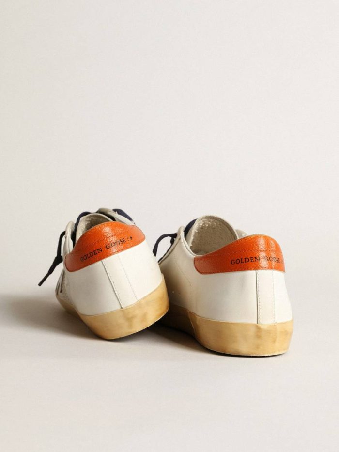 Golden Goose Super-Star Penstar With Silver Star And Orange Heel Tab Super-Star Men White